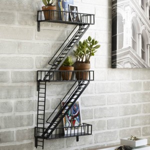 Design Ideas Fire Escape Book Shelf Hand-Welded Steel Urban Style 691201628539  221871099944